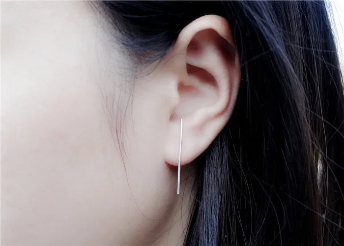 Женские гипоаллергенные серьги гвоздики из серебра 100% пробы|hypoallergenic stud earrings|bar