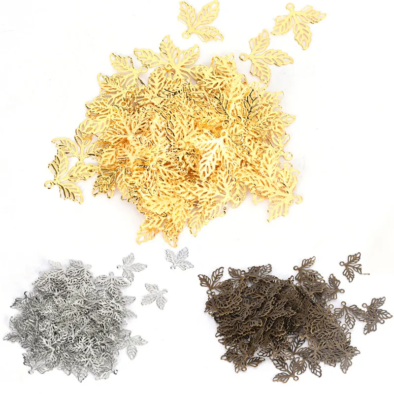 100 шт филигрань обертывания листья металлические разъемы ремесла для