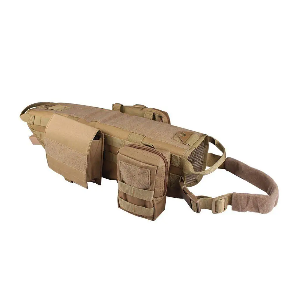 Тактическая одежда Molle, костюм, включая сумку для аксессуаров K9, боевой жилет для собак, съемный военный K9 жгут для средних и больших собак