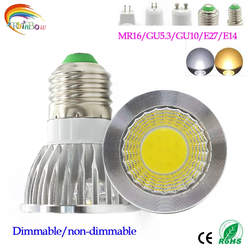 Самая низкая цена GU10 2016 СВЕТОДИОДНЫЕ Лампы led Light Dimmable 110 В 220 9 Вт 12 15 E27 COB