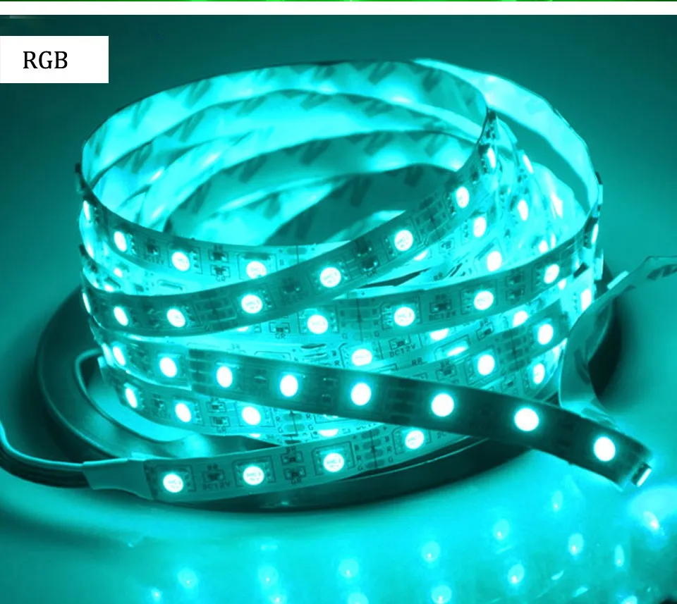 Горячая SMD 5050 RGB Светодиодные ленты Водонепроницаемый DC 12 В 5 м 300 светодио дный RGBW RGBWW светодио дный полосы света гибкий с 3A Мощность и удаленного Управление