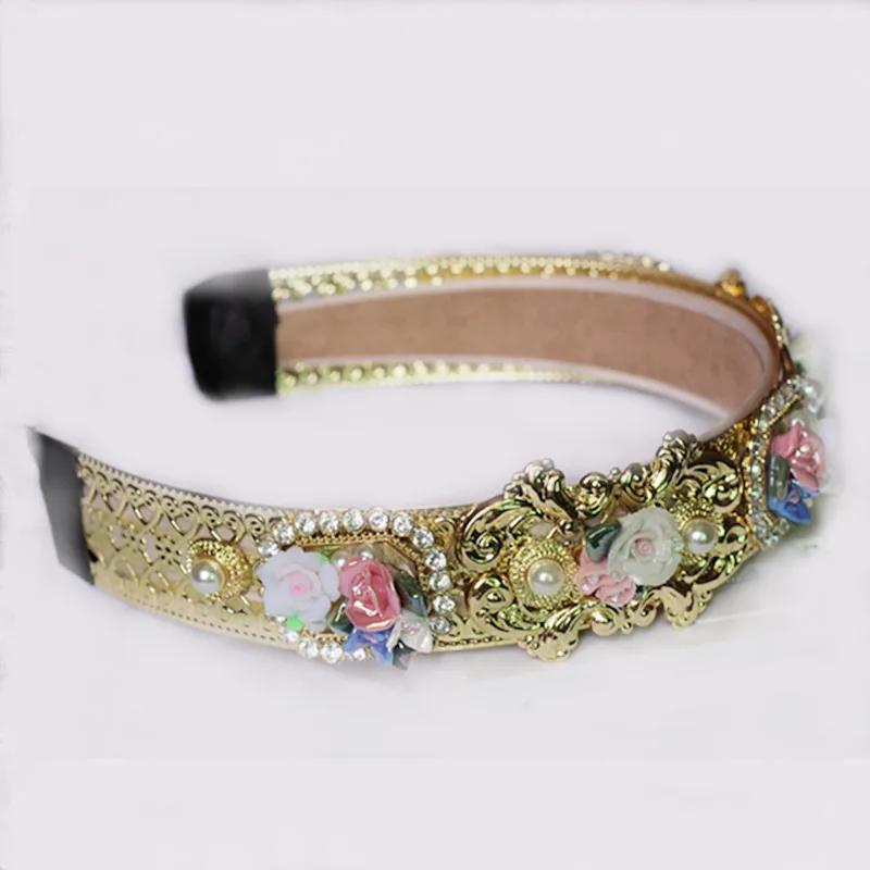 Новое винтажное роскошное керамическое украшение для волос в стиле барокко с