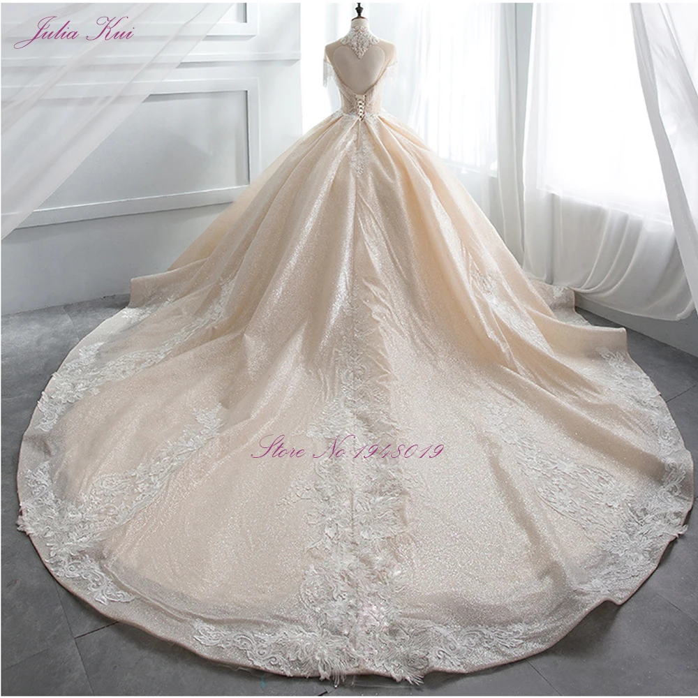 Julia Kui бальное платье с блестящей вышивкой и кисточками расшитое бисером высоким