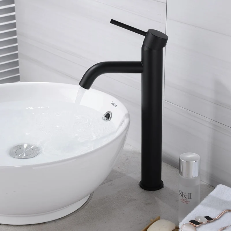 Rose Gold Brass Bathroom Basin Faucet Single Handle Deck Mounted Hot And Cold Bathroom Sink Water Mixer Tap