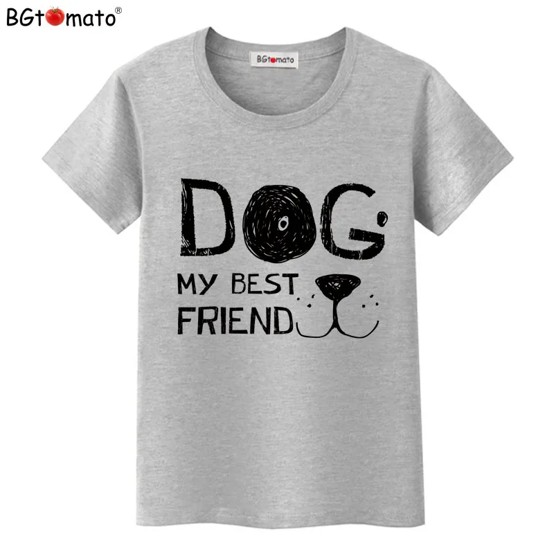Лидер продаж летняя крутая Женская модная 3D футболка BGtomato с надписью MY BEST FRIEND DOG