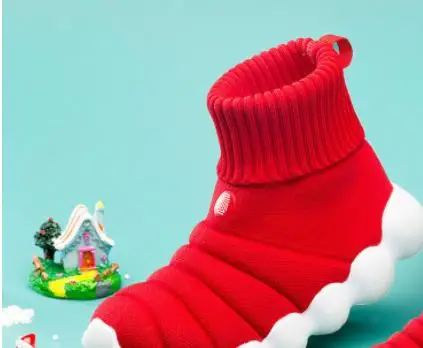 adult waterproof 35 Xiaomi Водонепроницаемая Летающая ткацкая детская повседневная обувь родитель-ребенок Рождество осень и зима сапоги технология умная обувь - Цвет: adult waterproof 35
