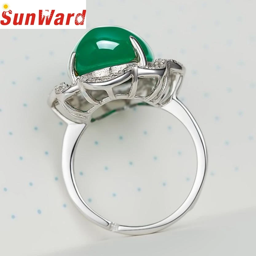 Женское кольцо с зеленым цирконом серебряное Цирконом|wedding rings|green ringfashion rings women |
