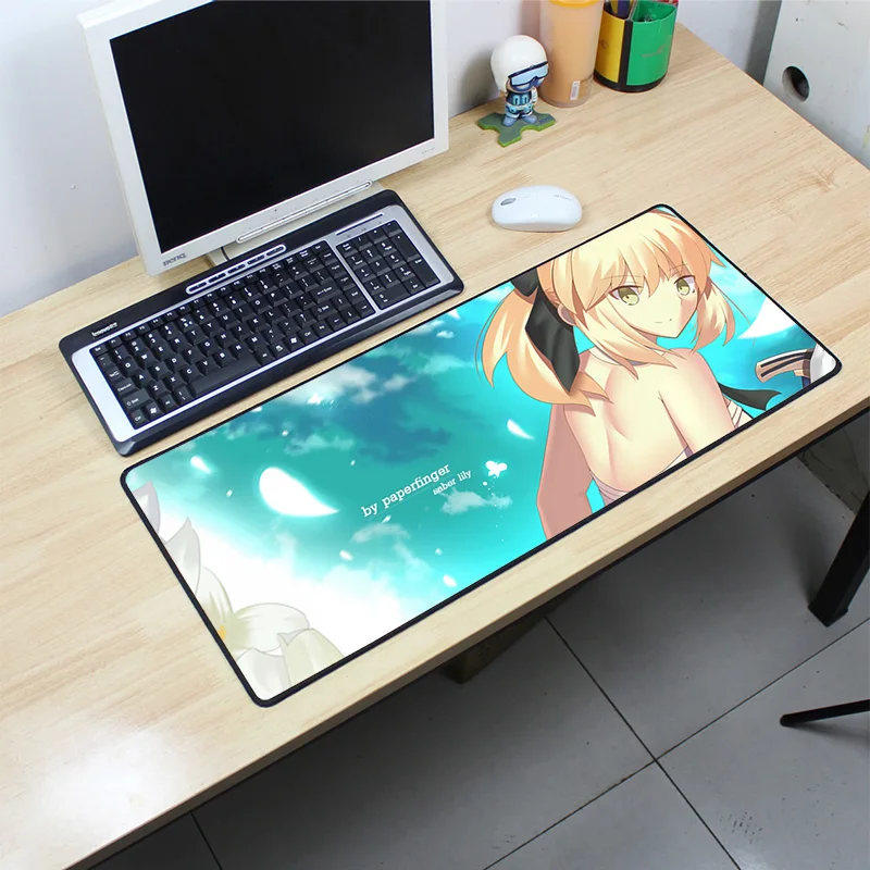 Fate Saber padmouse 70x30 см fgo коврик для мыши notbook компьютерный коврик для мыши стол большой игровой коврик для мыши геймер для ноутбука коврики для мыши