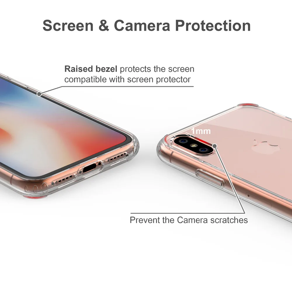 Чехлы для Iphone X XS мода Ультра Прозрачный тонкий sleek ударопрочность царапинам