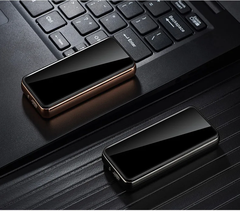 Электронная сигаретная зажигалка, зарядка через Usb, двойная дуговая зажигалка, светодиодный, полноэкранный, сенсорный выключатель, зажигание, плазменная зажигалка