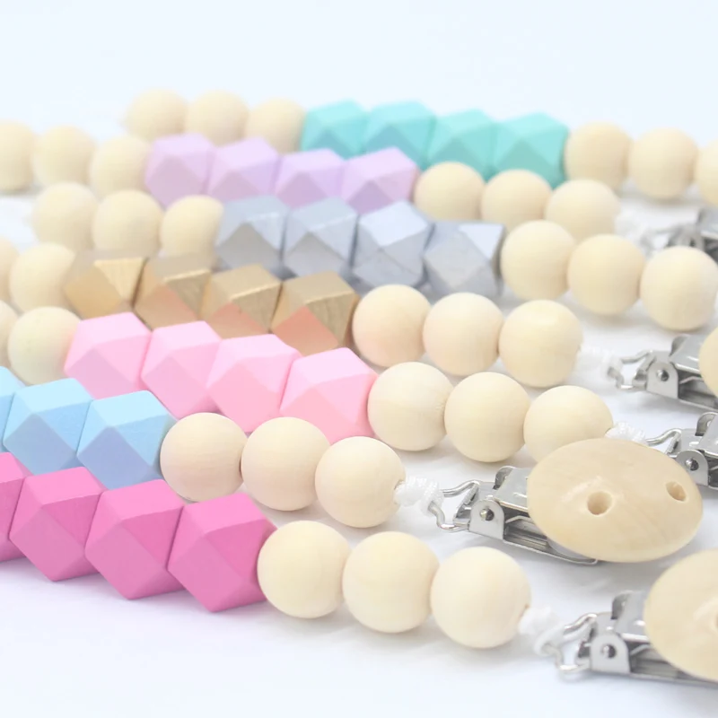 Деревянный зажим для соски деревянная бусина пустышки милые зажимы цепочки