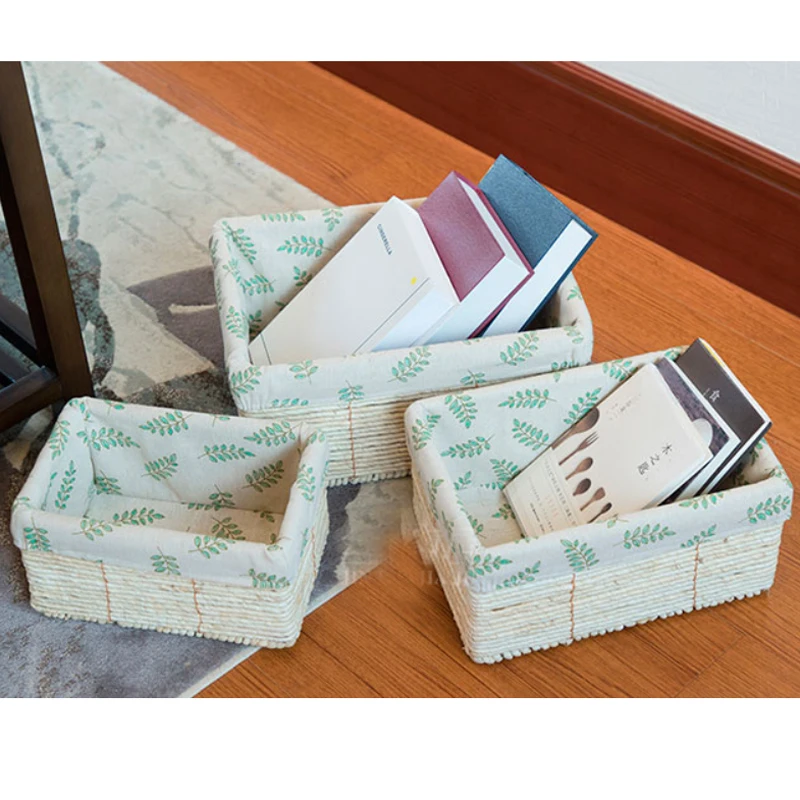 

Laundry Basket Straw Woven Hand-Woven Brown Large Capacity Sundry Books Clothes Storage Basket Indoor Household Items