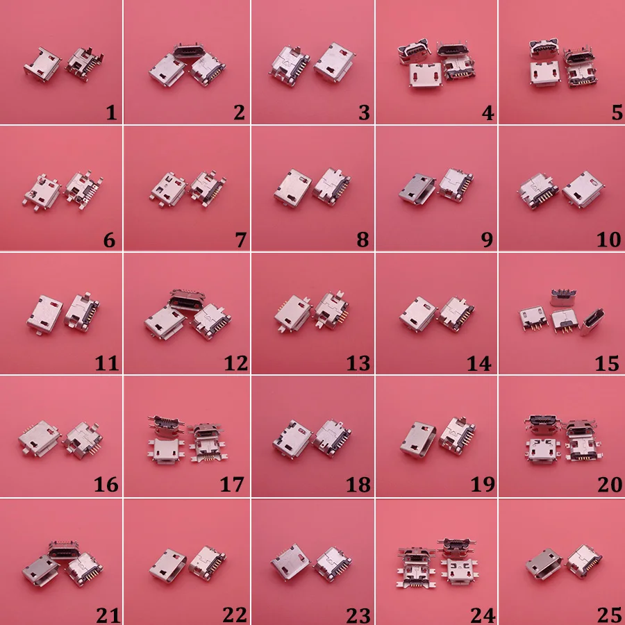 25 моделей разъемов Micro usb очень общий зарядный порт для