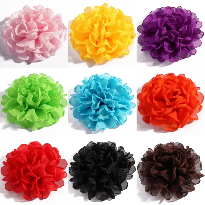 

20Pcs/Lot Size 10Cm Fabric Satin Flowers Chiffon Burning Band Artificial Flower Wedding Supplies Handmade DIY Hair Accessoires