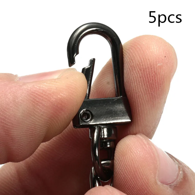 black 5pcs 1/5/10 шт Лобстер "сделай сам" крючок для сумки Запчасти аксессуары Чемодан сумка пряжки оснастки собака сумка вешалка диаметром 10 мм черный/золото/серебро - Цвет: black 5pcs