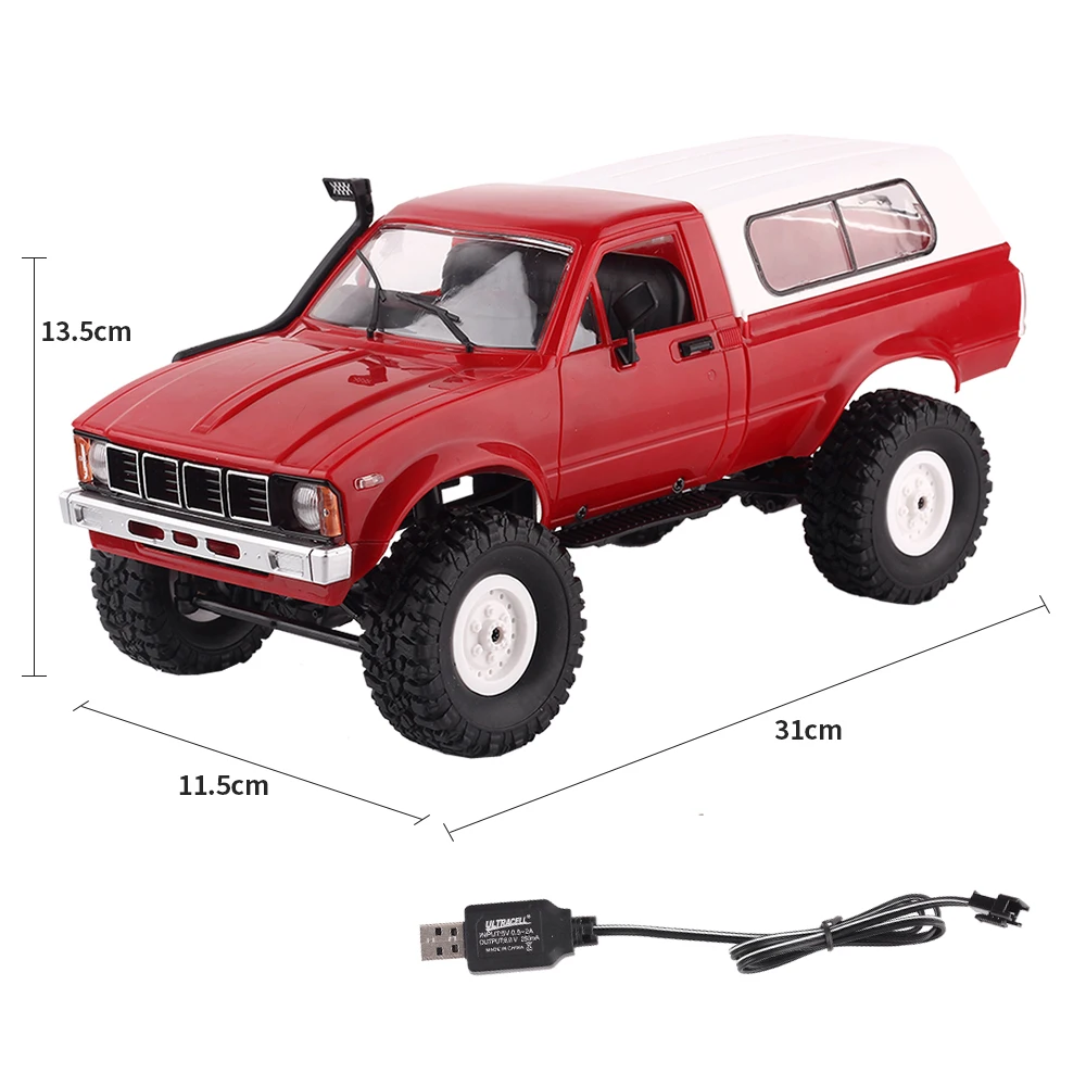 2,4G RC Гусеничный внедорожный автомобиль WPL C24 RC грузовик с дистанционным управлением автомобиль багги движущаяся машина 1:16 4WD дети на батарейках автомобили