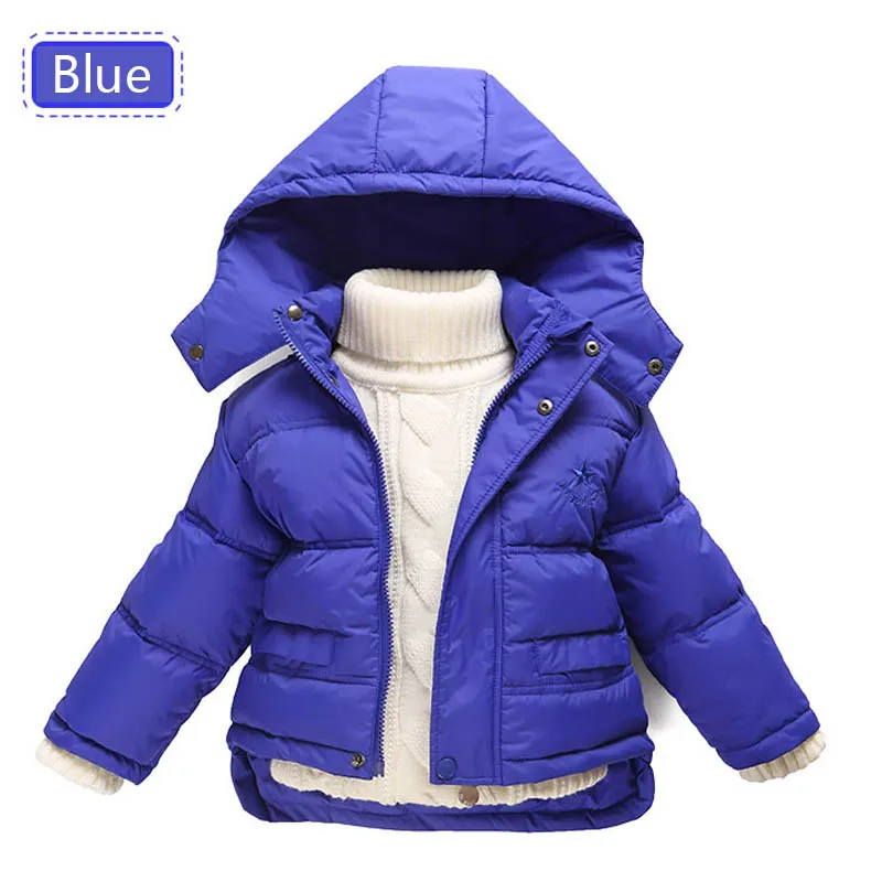 blue jacket Зимние комбинезоны для мальчиков и девочек зимняя одежда пуховики+ теплые брюки комплекты для девочек детский лыжный костюм одежда для мальчиков - Цвет: blue jacket