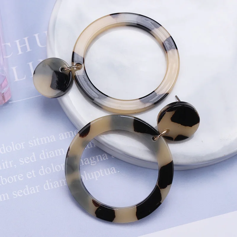 Новые Модные леопардовые серьги капли уникальные преувеличенные геометрические