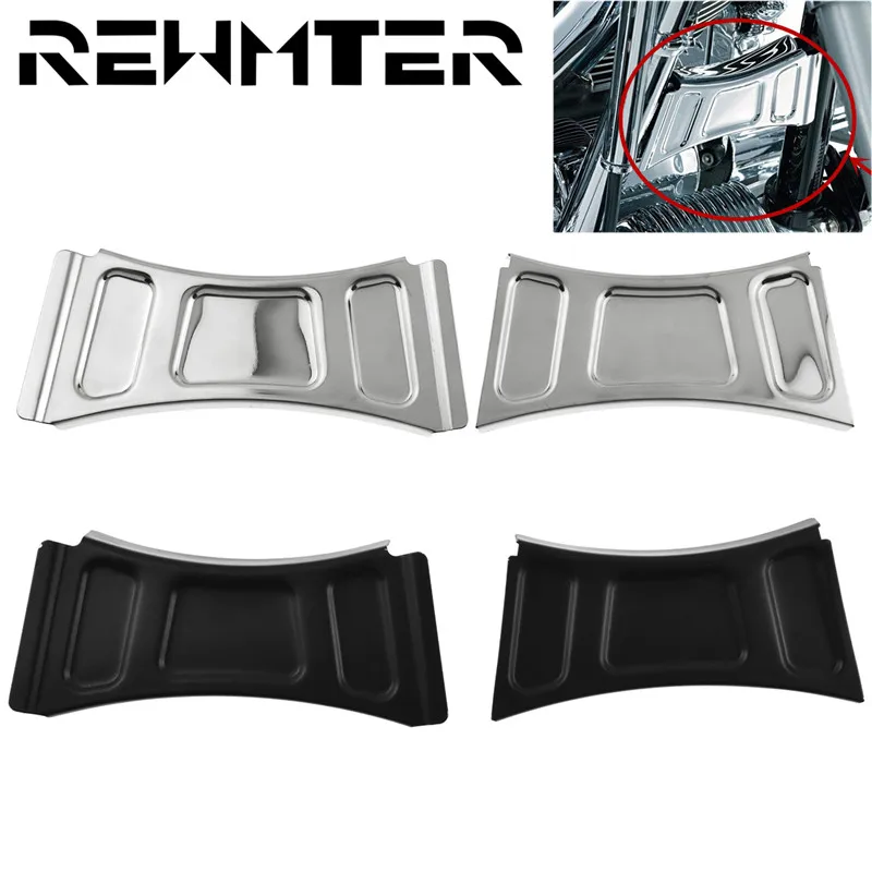 

Black&Chrome Frame Downtube Crossbrace Cover Accent Trim For Harley Touring FLHT FLTR FLHX Street Glides Road King 99-13