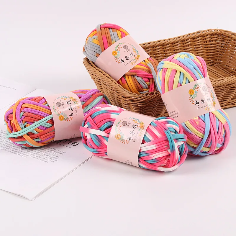 100 г домашняя красочная ткань для вязания крючком ковры пряжа хлопок шерсть