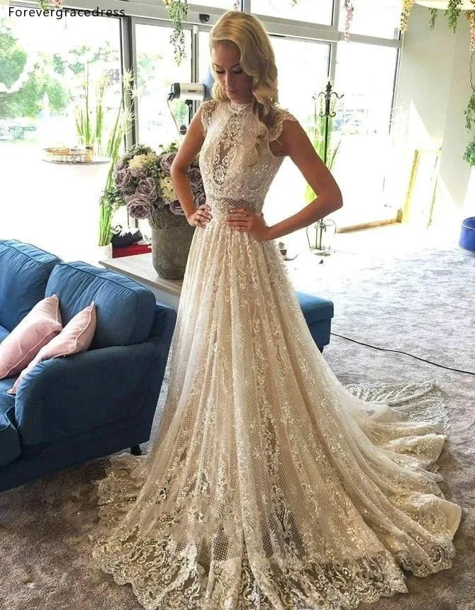 Boho свадебный наряд линия полный кружево богемный пляж страна Сад Свадебные платья плюс размеры индивидуальный заказ