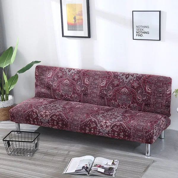 Red Pattern Безрукий чехол для дивана, чехол, складной стрейч чехол, чехол для дивана, нескользящий чехол, жаккардовый чехол для дивана, кровати - Color: Red Pattern