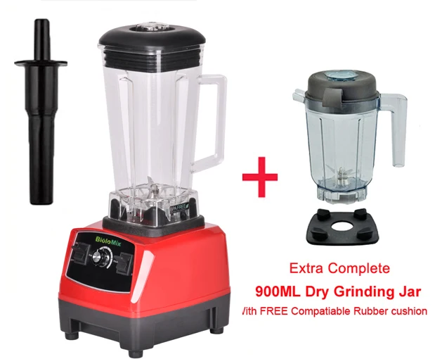 3HP 2200 Вт 2L BPA бесплатно Профессиональный высокомощный блендер, Миксер для еды, соковыжималка, подставка, фруктовый процессор, зеленые смузи - Цвет: RED EXTRA DRY JUG