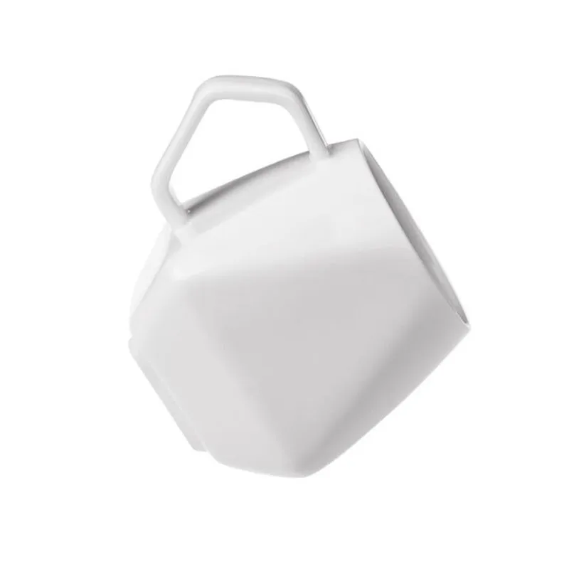 

New Creative Mark Cup Diamond Shape Fashion Ceramic Cup White Mug