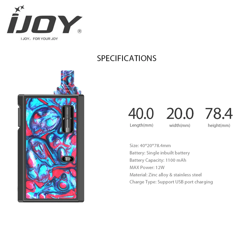 В наличии! Стартовый набор iJoy Mercury 1100 мАч выход 12 Вт емкость 2 мл с сетчатой