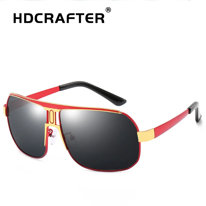 Мужские поляризованные солнцезащитные очки большого размера авиаторы 2019 для