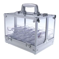 600pc transparent empty acrylic carrier poker chips storage box case with 6 racks 600 poker chip case