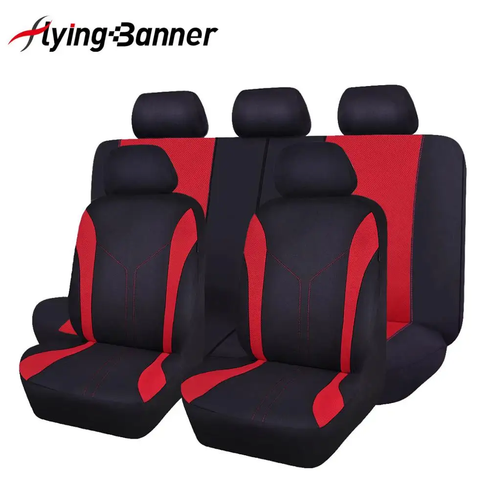 red FlyingBnanner сетчатая ткань Чехлы для автомобильных сидений универсальные подходят для большинства транспортных средств сиденья интерьерные аксессуары чехол-протектор на автомобильное сиденье 4 цвета - Название цвета: red