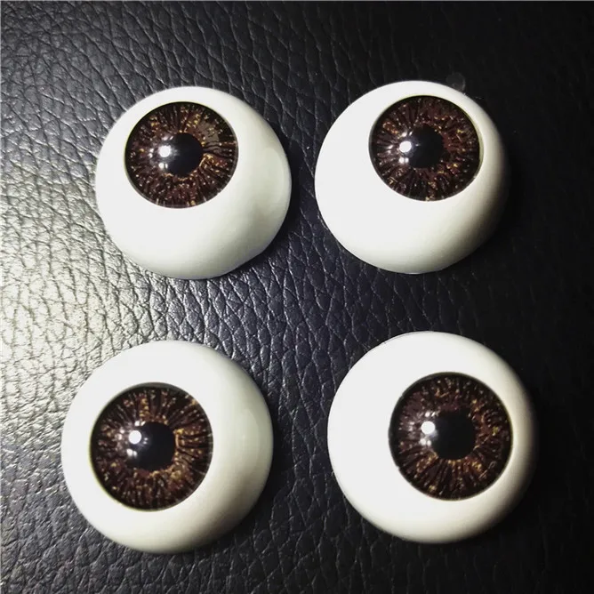 Brown color 4 шт.(2 пары) BJD 22 мм куклы с пластиковыми глазами Глазные яблоки куклы аксессуары Reborn смешанные цвета полукруглые глаза игрушки аксессуары DIY - Цвет: Brown color