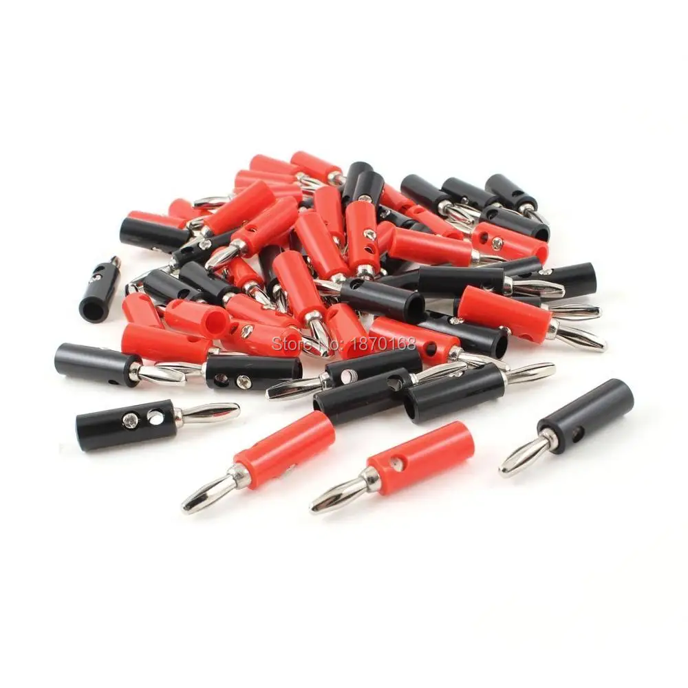 

30pcs Red / Black Audio Speaker Cable Connector Screw Type Banana Jack Plug