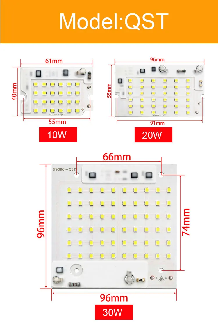 Светодиодный прожектор с чипом DIY, светодиодный прожектор SMD 100 Вт 50 Вт 30 Вт 20 Вт 10 Вт ac220в, умный IC для наружного прожектора, холодный белый