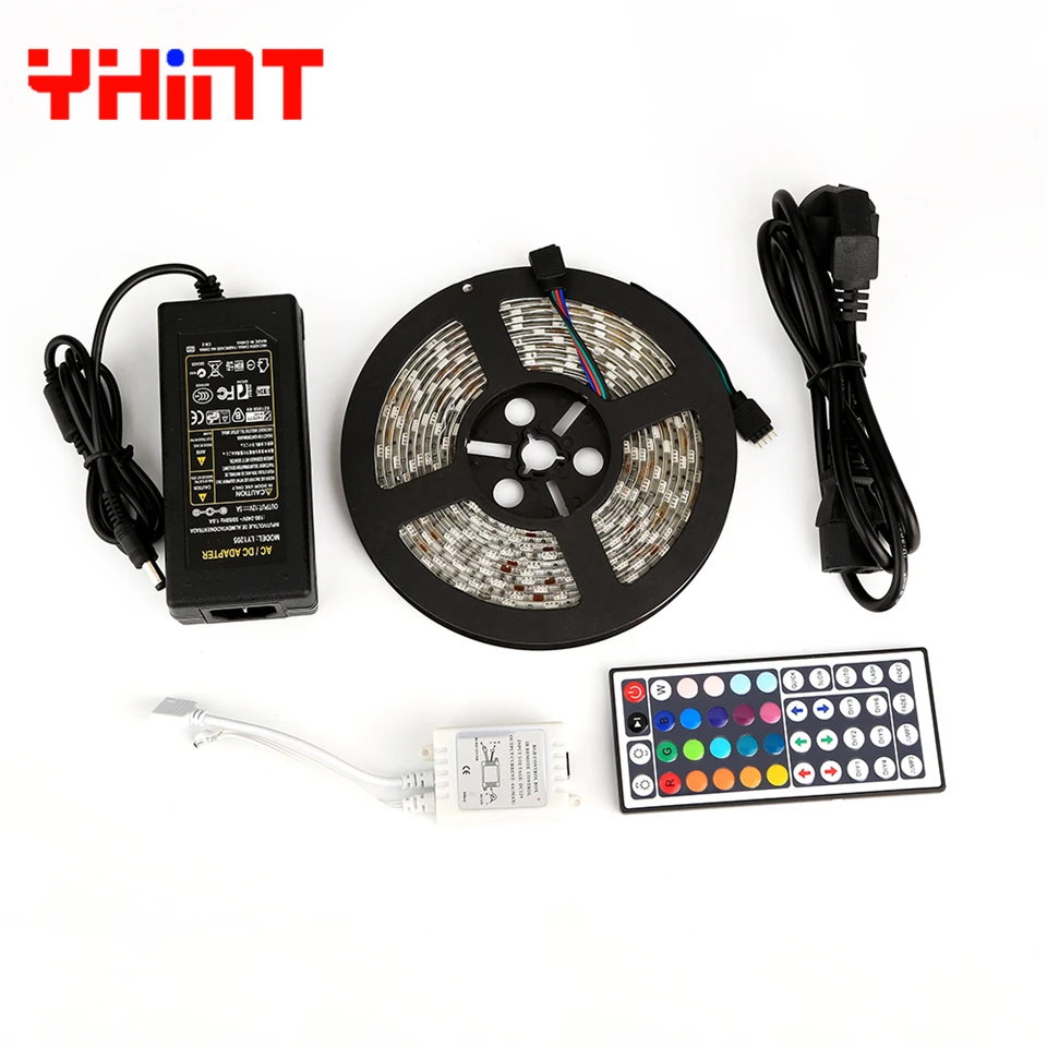 1 комплект 5 метров IP65/IP20 Водонепроницаемая высококлассная SMD5050 60 LED/M RGB DC12V 5A