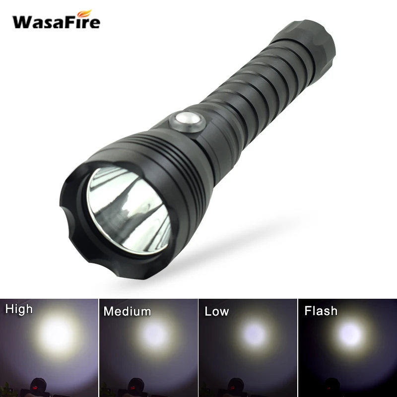 Фонарики для подводного плавания 18650 факел XHP70 светодиодный Flash Light подводный 100 м