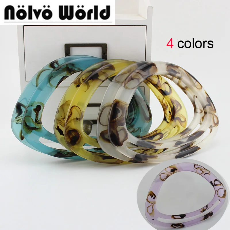 accept mix 5 pairs 5 пар = 10 шт., 18X13,5 см, 7 цветов, полимерная ручка со смайликом, шитье, Женский акриловый кошелек, вязаные сумки, ручки - Цвет: accept mix 5 pairs