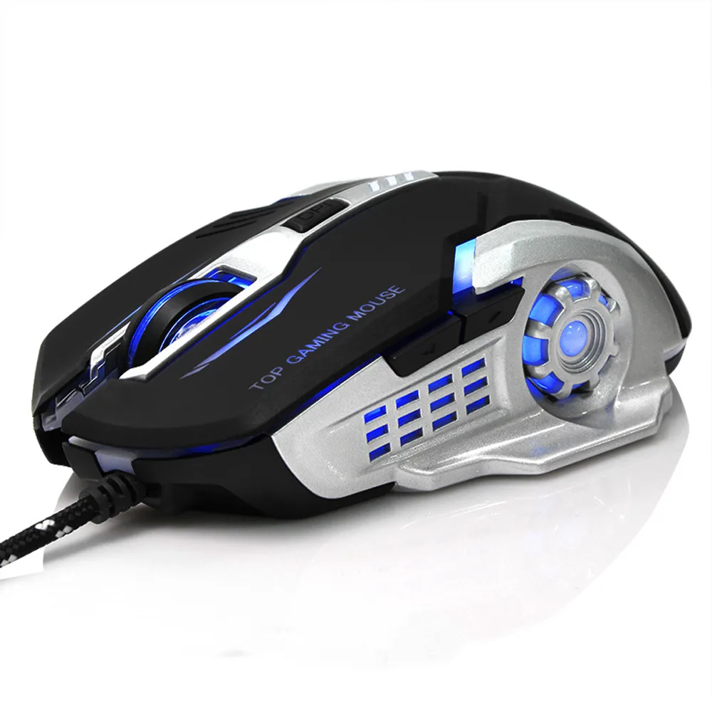 6 кнопок игровой Мышь 3200 точек/дюйм светодиодный подсветкой игровые мыши