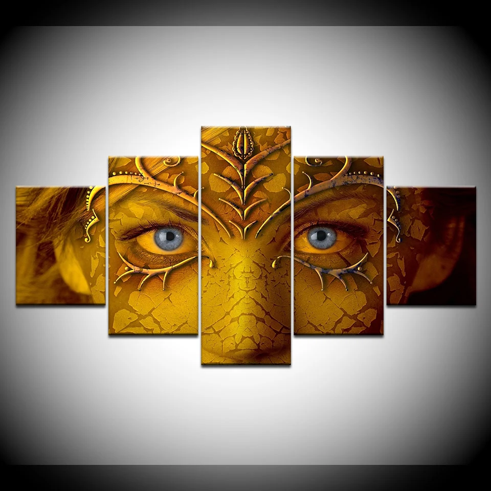 5 шт. настенные картины с голубыми глазами для гостиной | Дом и сад