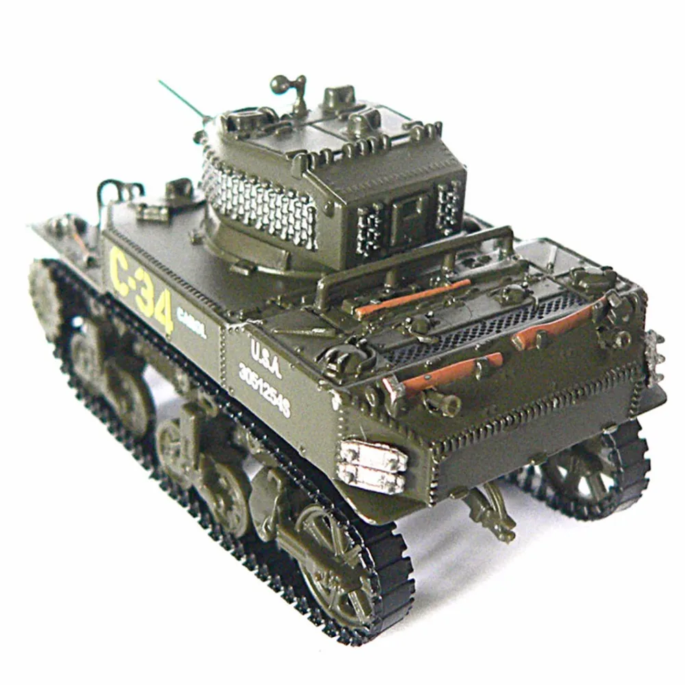 Литой 1/72 весы военного танка модели M5A1 stuat(в)-1944 литья под давлением армейский Танк модель игрушки для сбора подарок