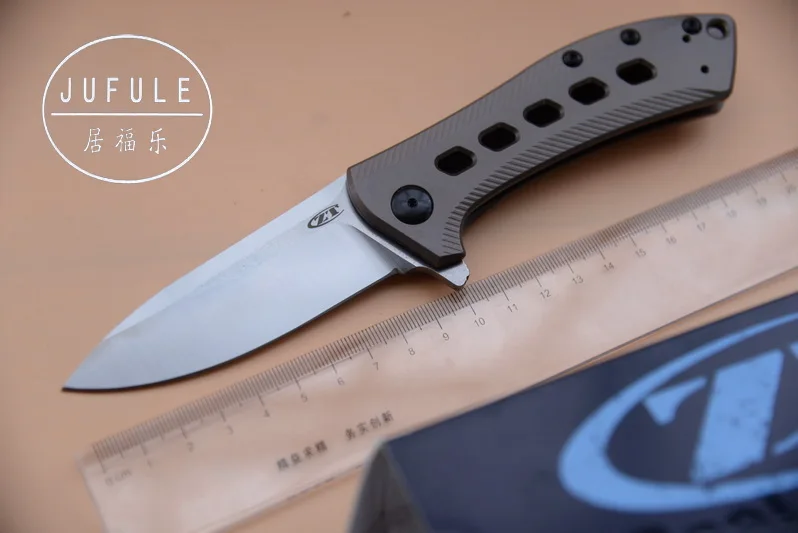 JUFULE на заказ ZT0801 BRZ шарикоподшипник складной D2 лезвие титановая ручка Кемпинг Охота выживания кухня на открытом воздухе EDC Инструменты Нож