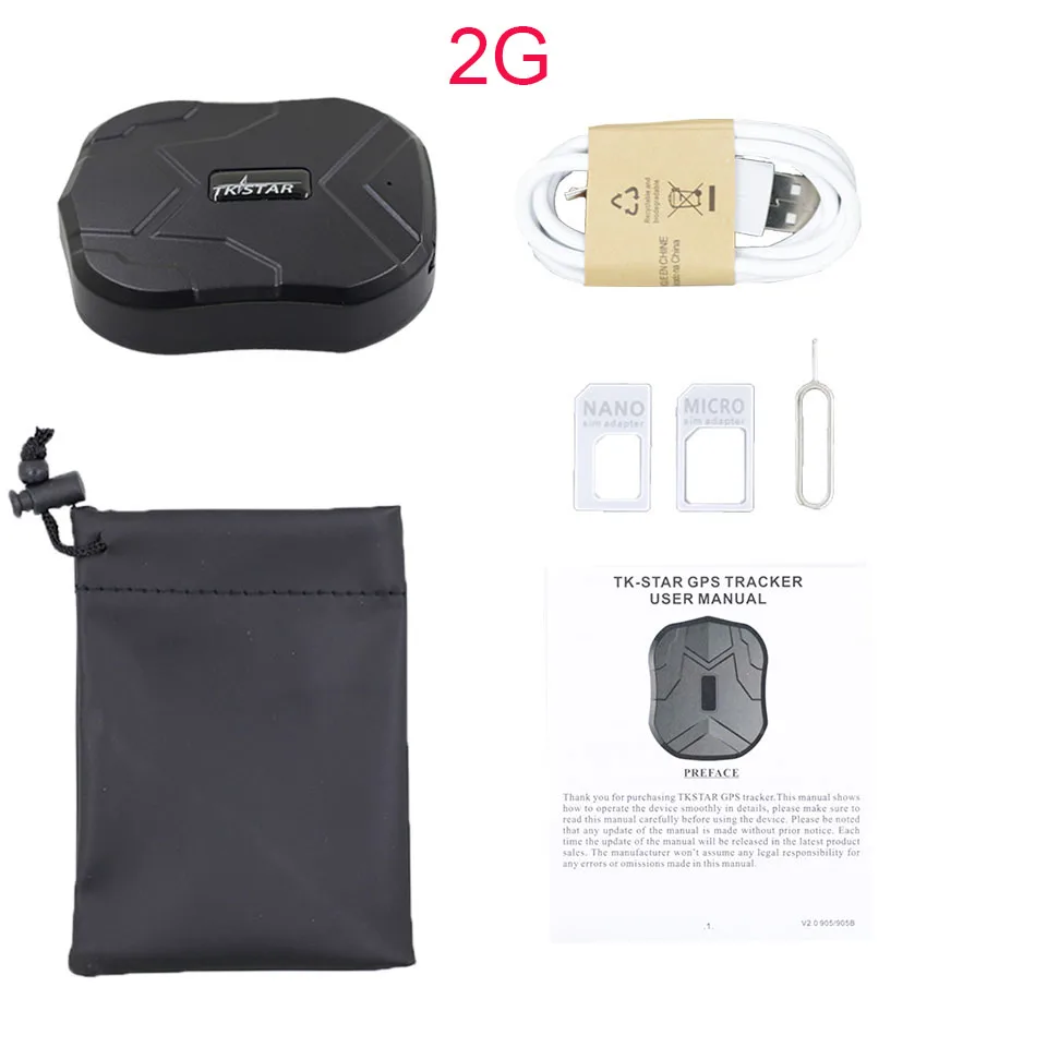 2G no box TKstar 2G 3g 4G gps трекер Tk905G голосовой мониторинг аудио монитор ошибка магнит водонепроницаемый гео забор Бесплатное отслеживание программного обеспечения приложение - Цвет: 2G no box