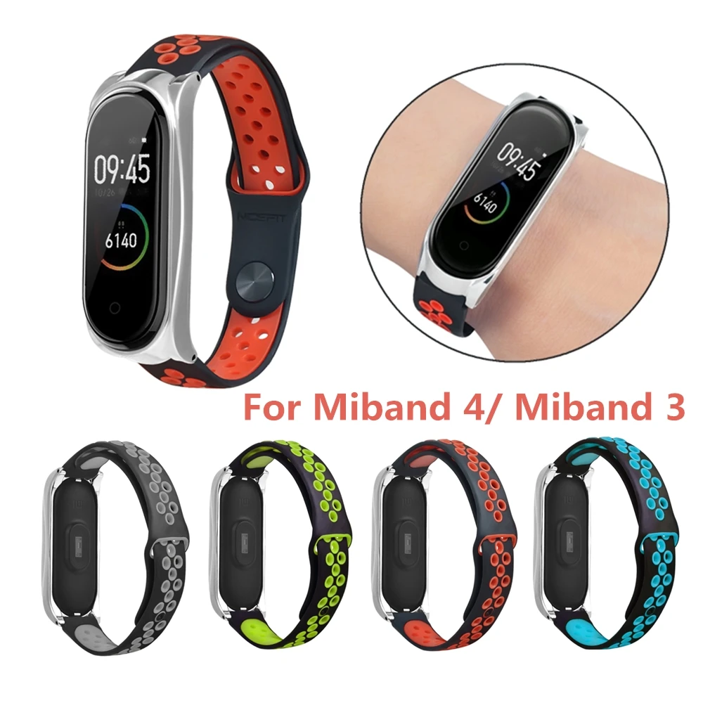 Силиконовый двойной цветной ремешок для Xiaomi mi Band 4 Starp спортивный силиконовый браслет для mi Band 3 pulseira аксессуары для умных часов