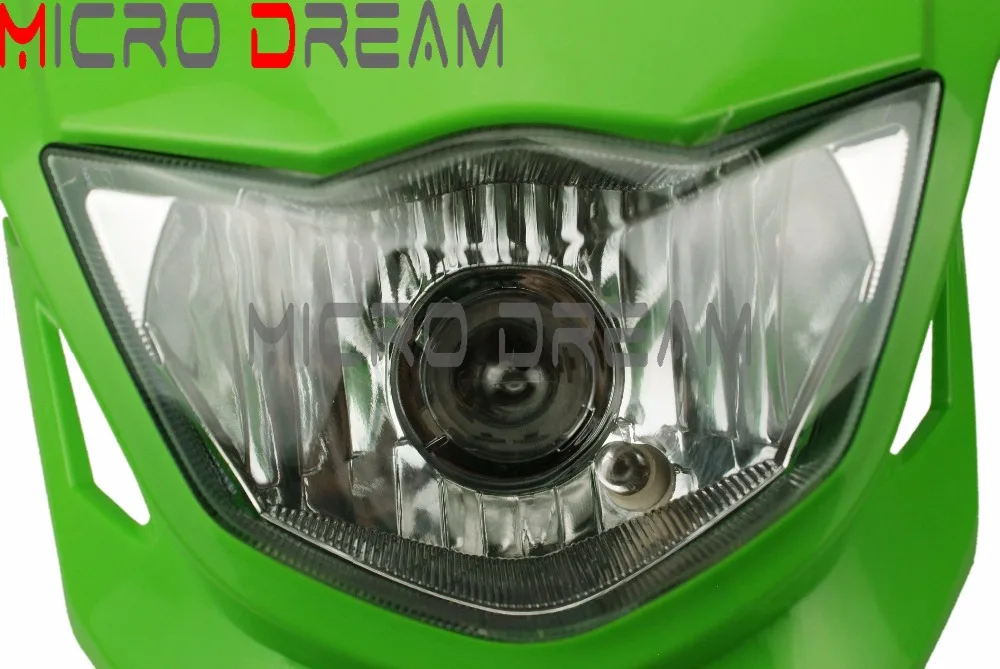 Мотоциклетный Универсальный налобный фонарь Dirtnike зеленого цвета для Kawasaki KLX450F