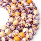 Высокое качество 8 мм Красивая Круглая Форма смешанный цвет камень DIY свободные бусины нитка 15 