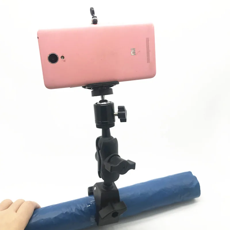 Крепление с зажимом+ двойная розетка+ штатив-адаптер для GoPro видеокамеры, видеокамеры, DV, смартфонов для крепления оперативной памяти