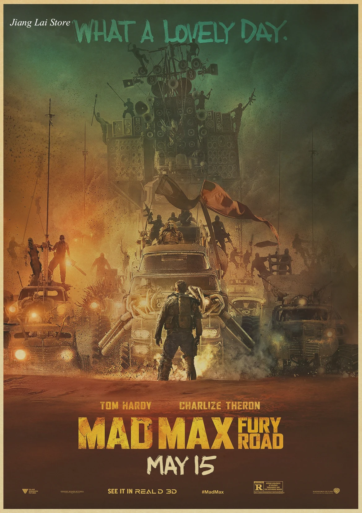 Винтажный постер Mad max Дорога ярости Том Харди Charlize Терон постер фильма плакат ретро Стикеры из крафтовой бумаги Ретро плакат - Цвет: H258