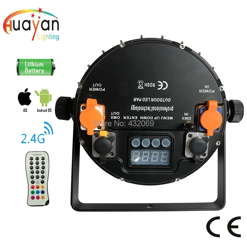 Уличные светодиодные светильники ночного клуба 64 батареи 12x12 Вт dmx uplighting