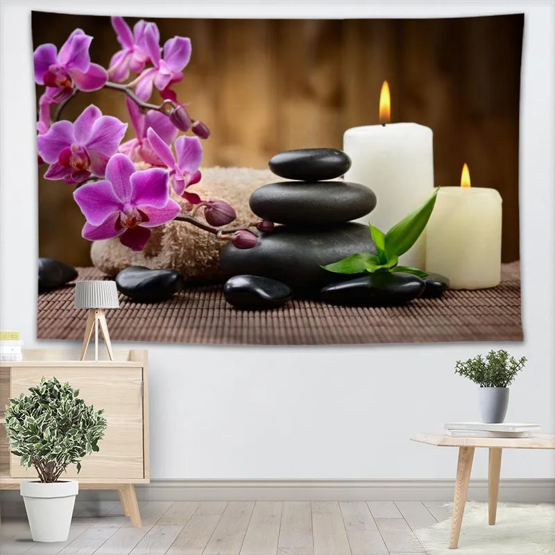 

Custom Stone Zen Tapestry Wall Hanging For Party Decorations Art Home Decor Beach Towel Blankets Customized